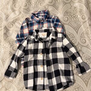 Jumping Beans Black & White Buffalo Plaid Button-Up Shirt - Kids